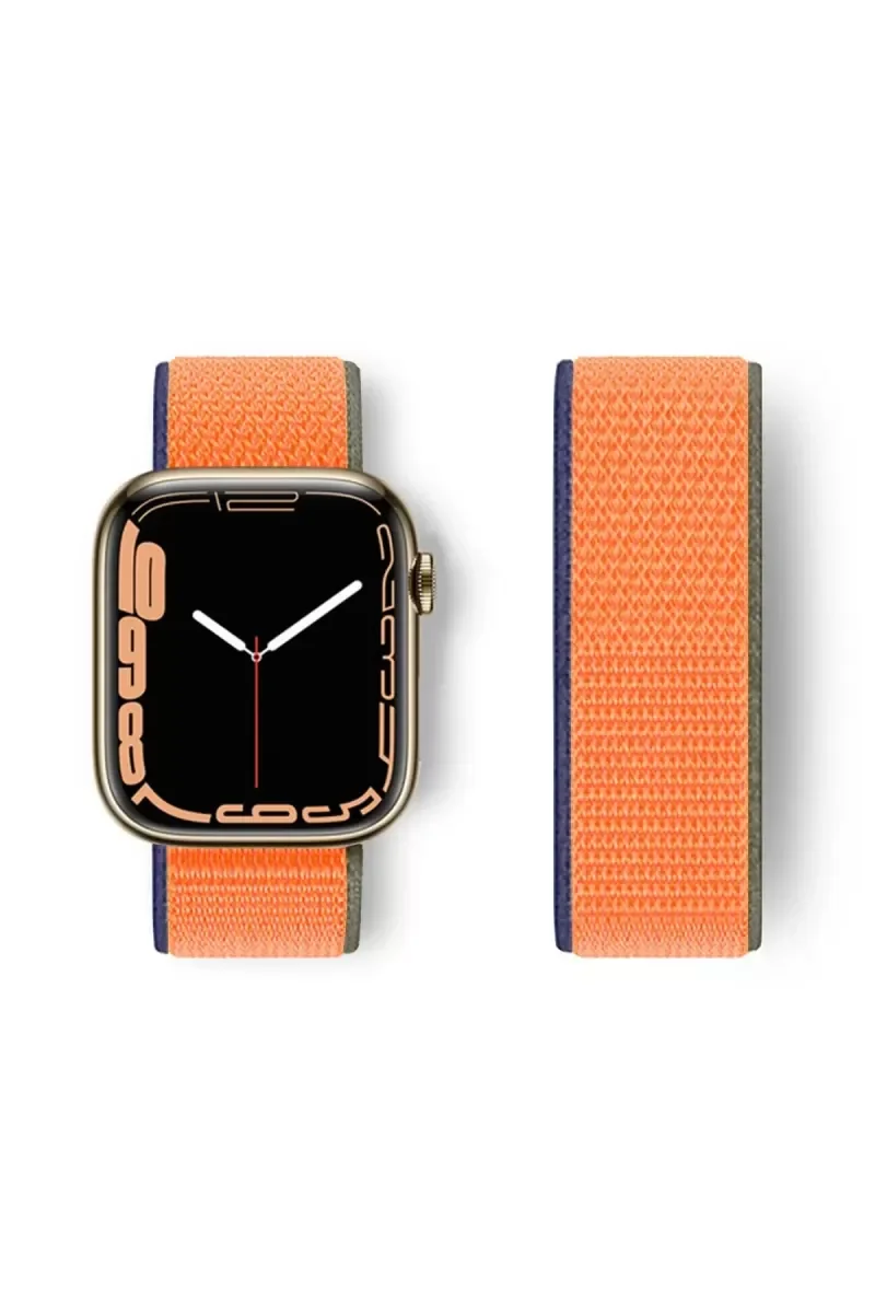 42mm Hasırlı Cırtcırtlı Kordon - Turuncu | Nefes Alan Rahat Saat Kayışı