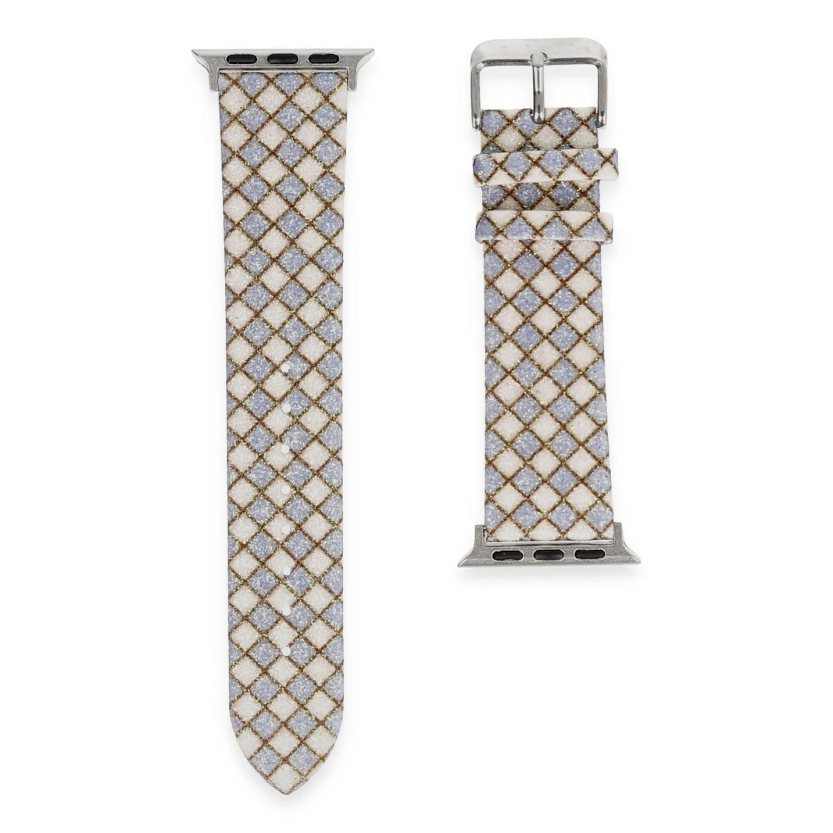 42mm Karo Motif Kordon - Şık Lila Akıllı Saat Aksesuarı