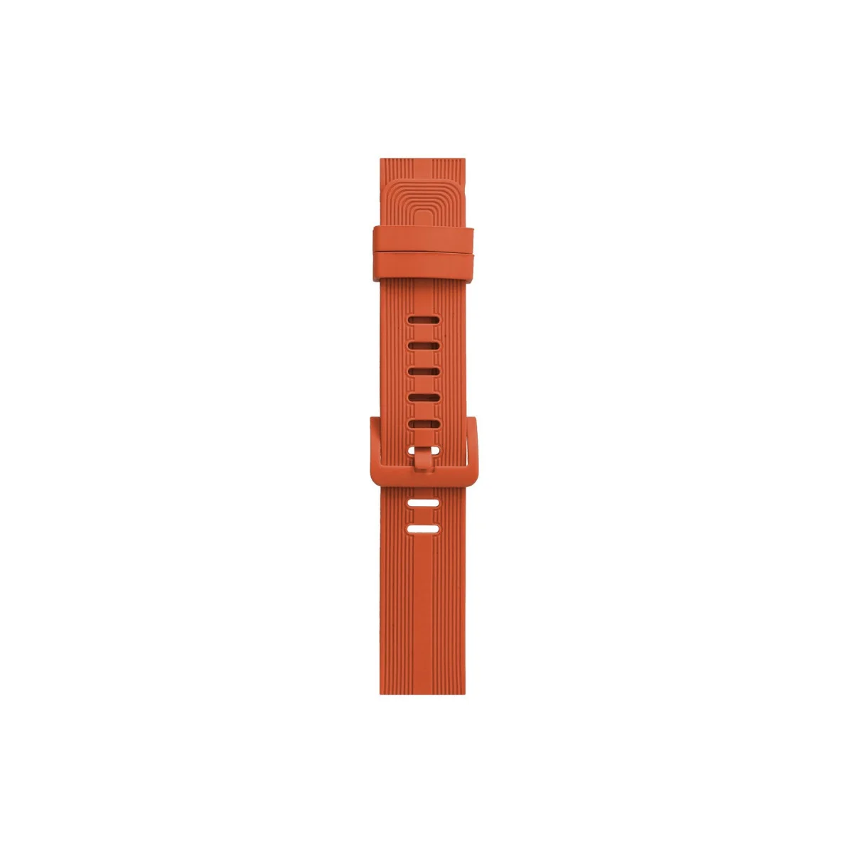 42mm KR408 Çizgili Silikon Kordon - Turuncu Spor Saat Aksesuarı