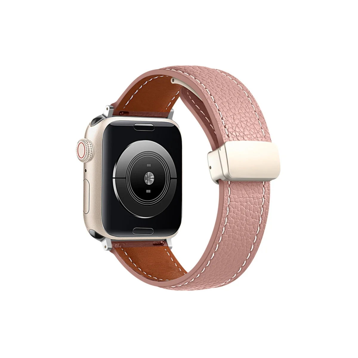 42mm KR414 Daks Deri Kordon Pembe Kol Saati - Şıklık ve Konforun Buluşması