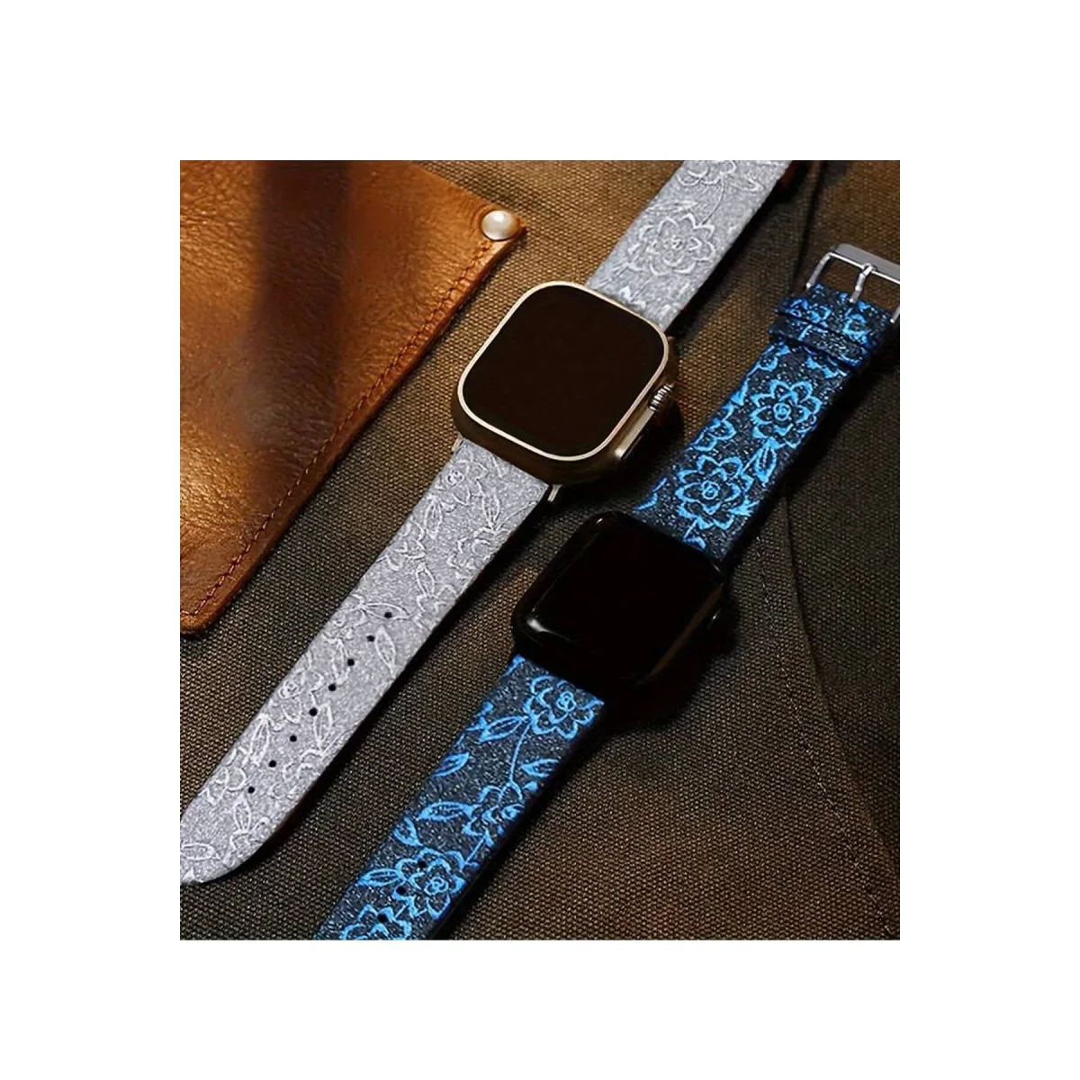 42mm Pembe Creeper Desenli Kordon - Kol Saati Aksesuarı