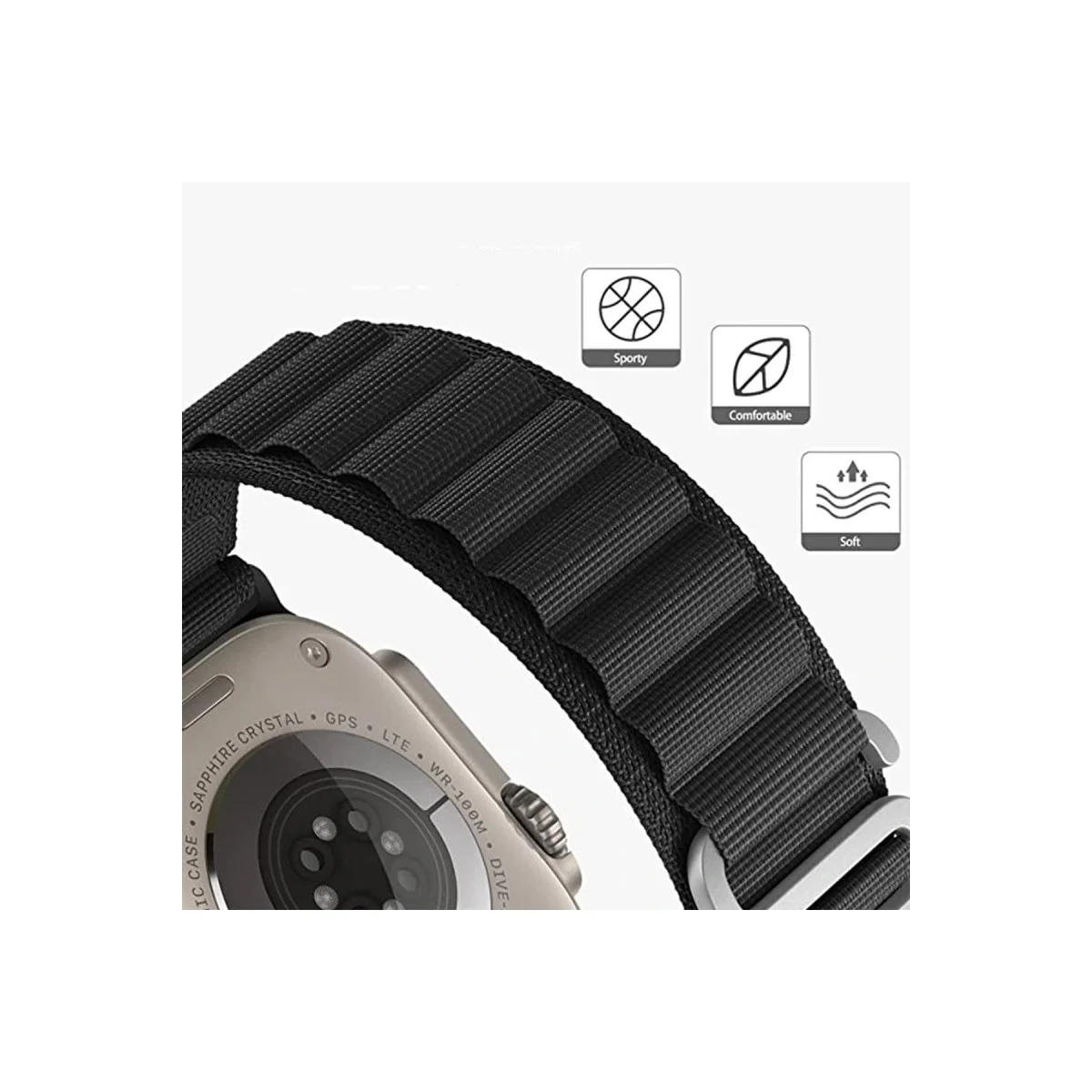42mm Sarı Mountain Spor Saat Kordonu - Dayanıklı ve Rahat