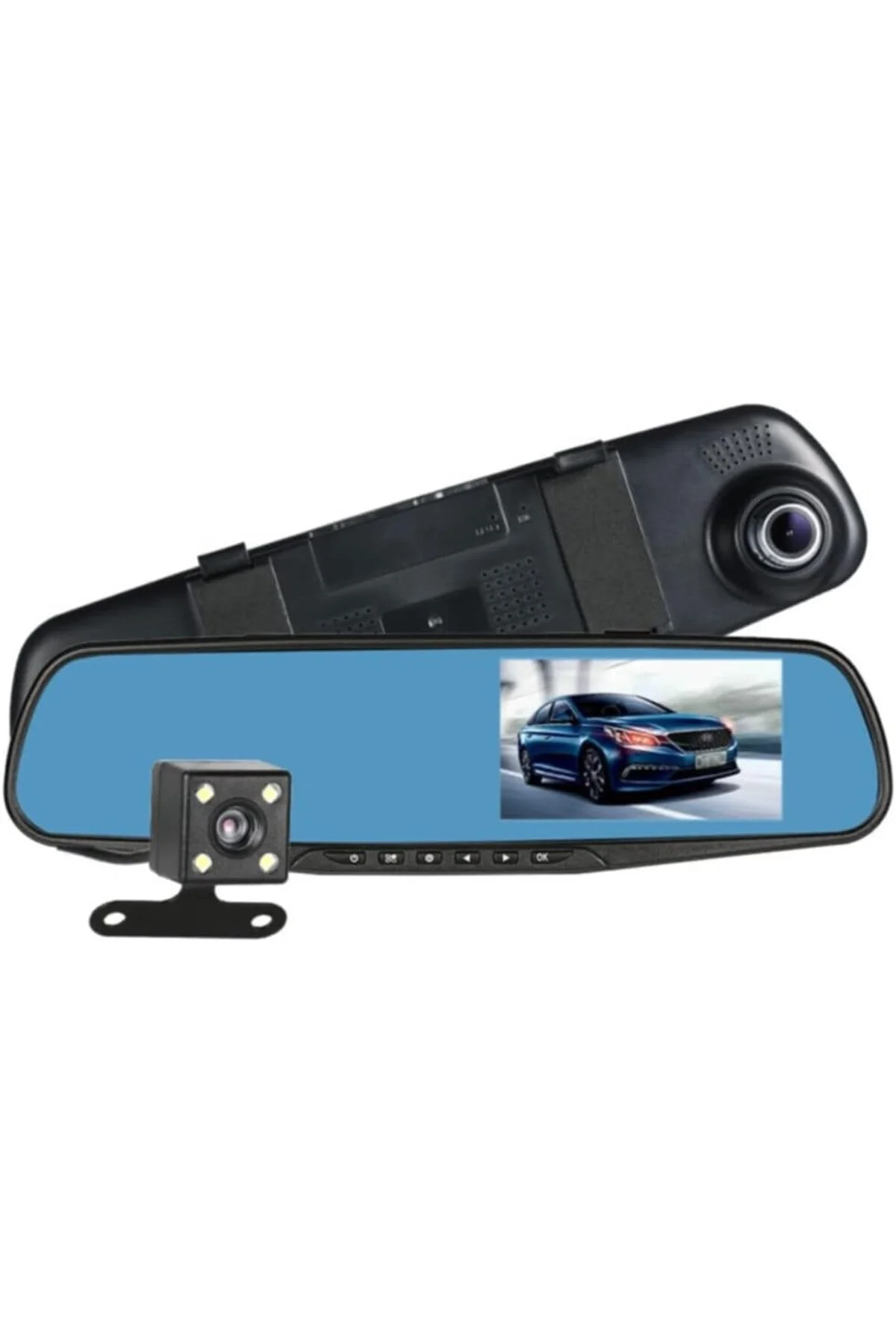 4.3” Dikiz Ayna 1080P Araç Kamerası – Çift Kameralı + Arka Kamera