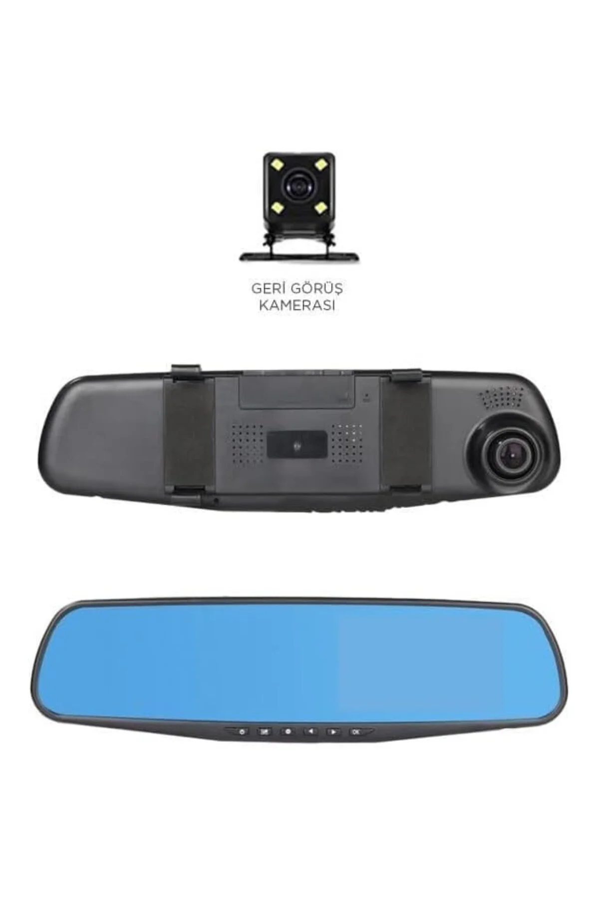 4.3” Dikiz Ayna 1080P Araç Kamerası – Çift Kameralı + Arka Kamera