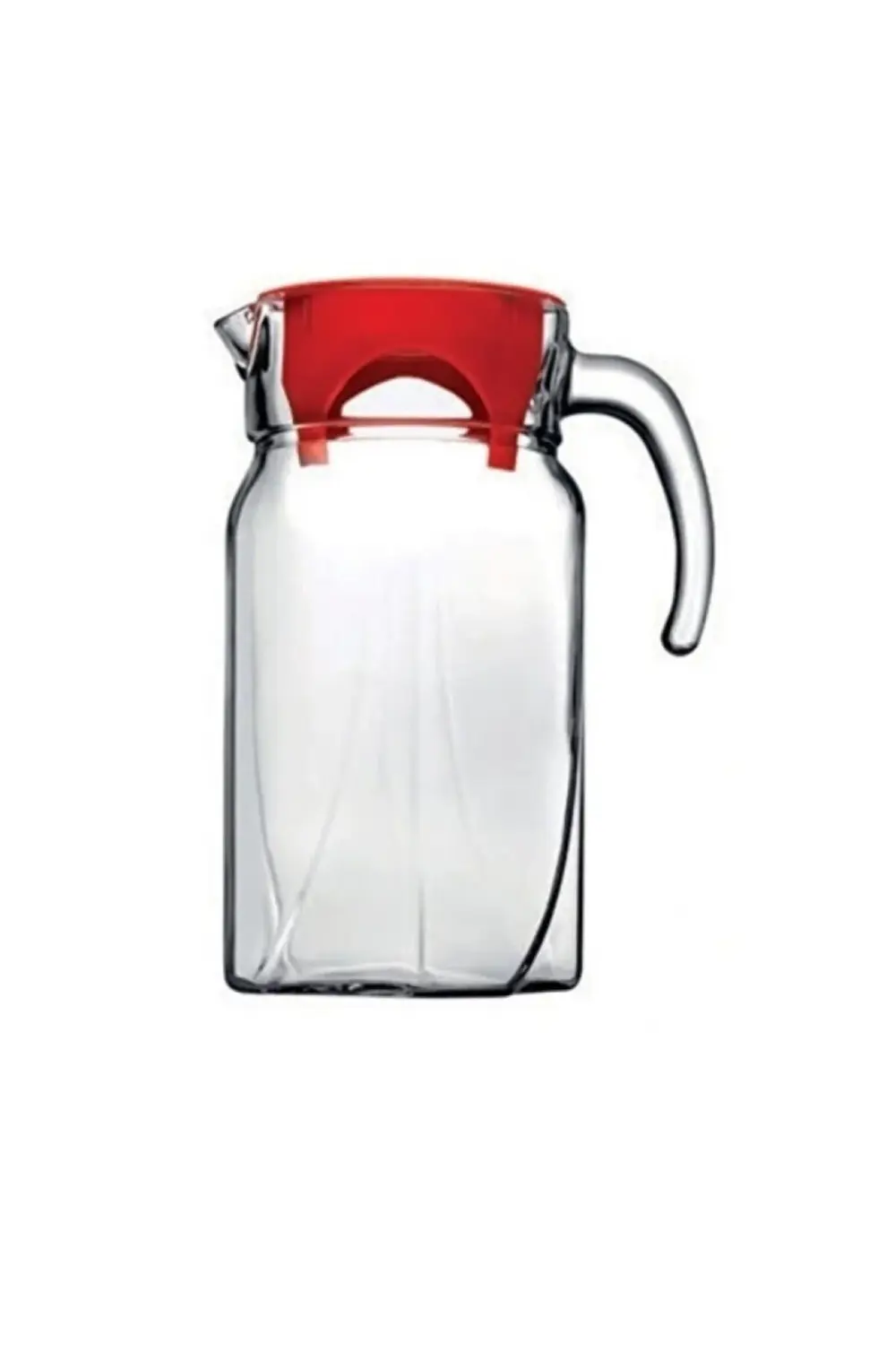 43544 Luna Kırmızı Kapaklı Cam Sürahi 1750 cc