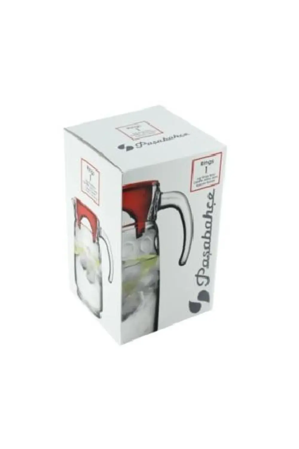 43794 Rings Kırmızı Kapaklı Cam Sürahi 1700 cc