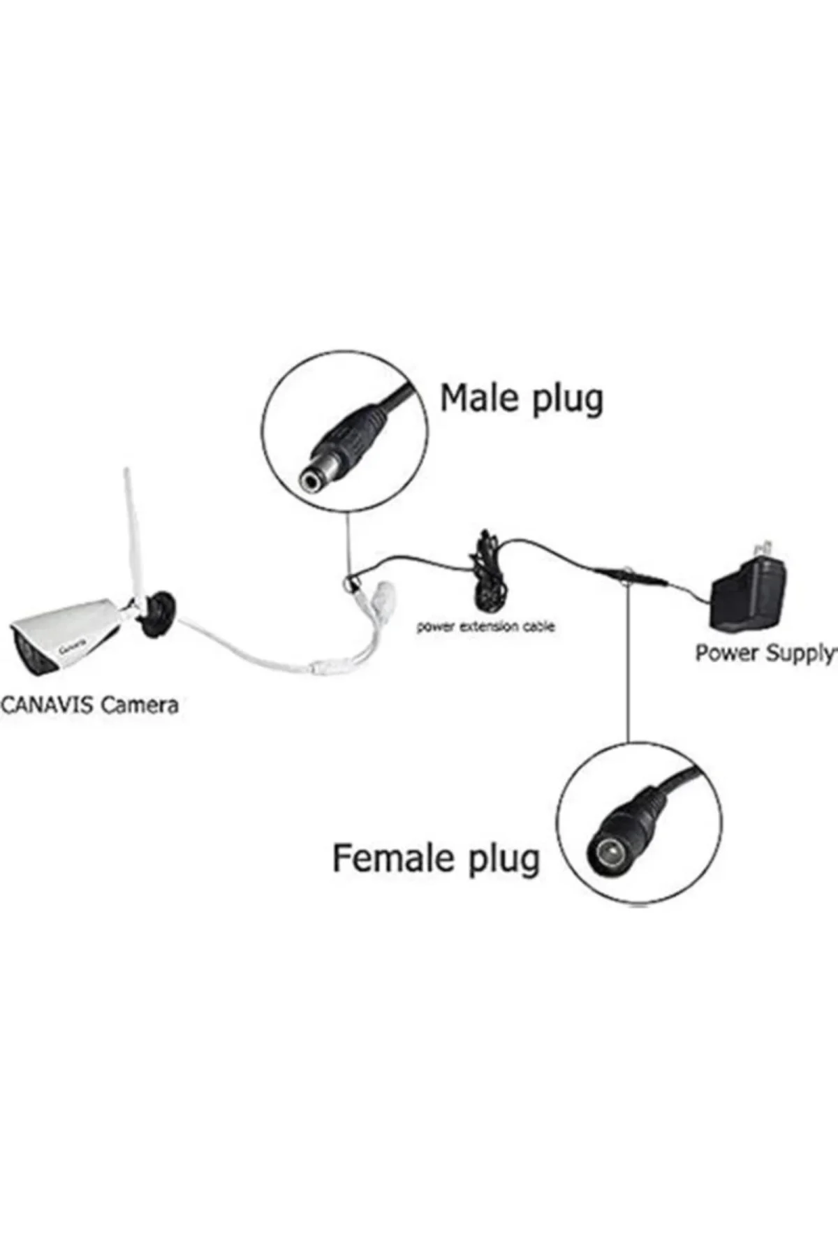 4384 Dc Adaptör Uzatma Kablosu 3 m 5.5mm x 2.1mm Dişi Erkek
