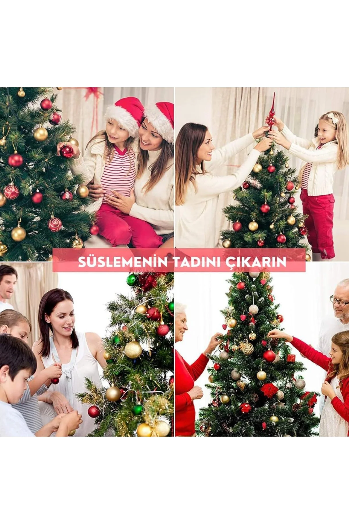 44 Adet Lüx Set Ağacı Süslemeleri Topları Topu Parti Asılı Top Yı