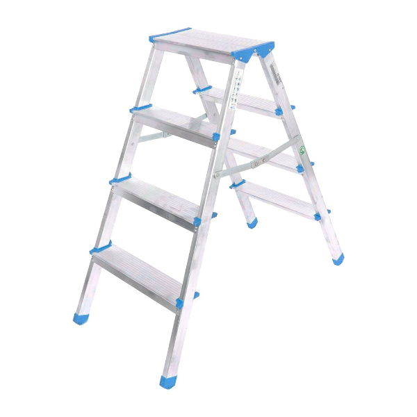 Çift Basamaklı Alüminyum Metal Merdiven 4+4 Basamaklı Dayanıklı