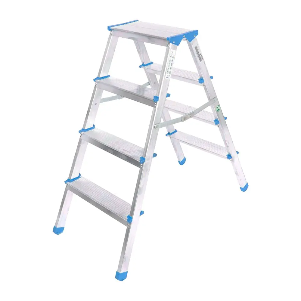 4+4 ÇİFT BASAMAKLI ALÜMİNYUM METAL MERDİVEN YÜKSEKLİK = 92CM BAŞ 