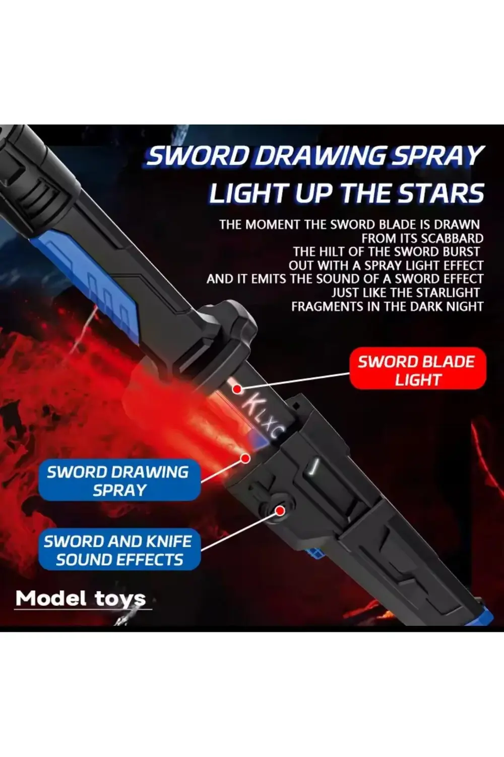 44 Cm Kıvılcım Çıkartan Özel Efektli Şarjlı Işın Kılıcı Sword Daz