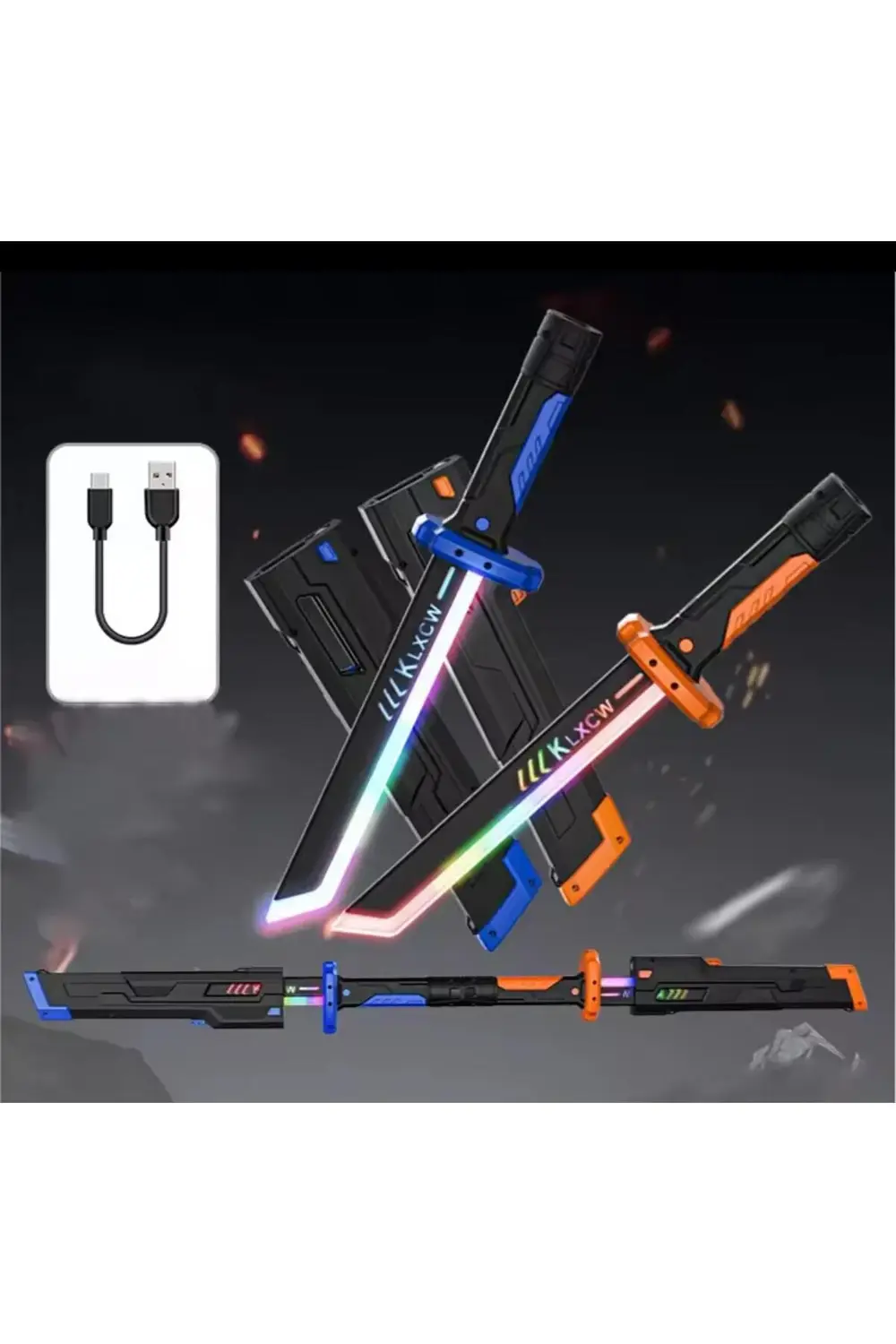 44 Cm Kıvılcım Çıkartan Özel Efektli Şarjlı Işın Kılıcı Sword Daz