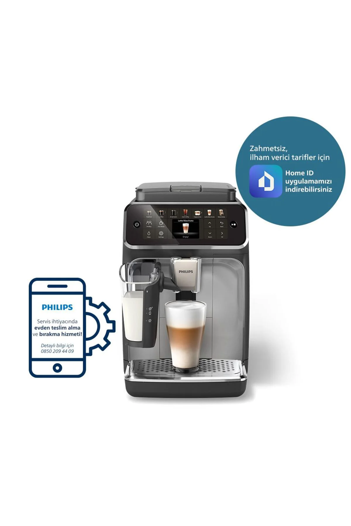 4400 Serisi LatteGo Tam Otomatik Espresso Makinesi, 12 Sıcak ve Soğuk İçecek, QuickStart, EP4446/70