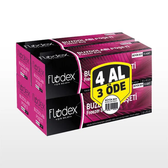 441015   Flodex 4lü Buzdolabı Poşeti 30*45cm - Büyük