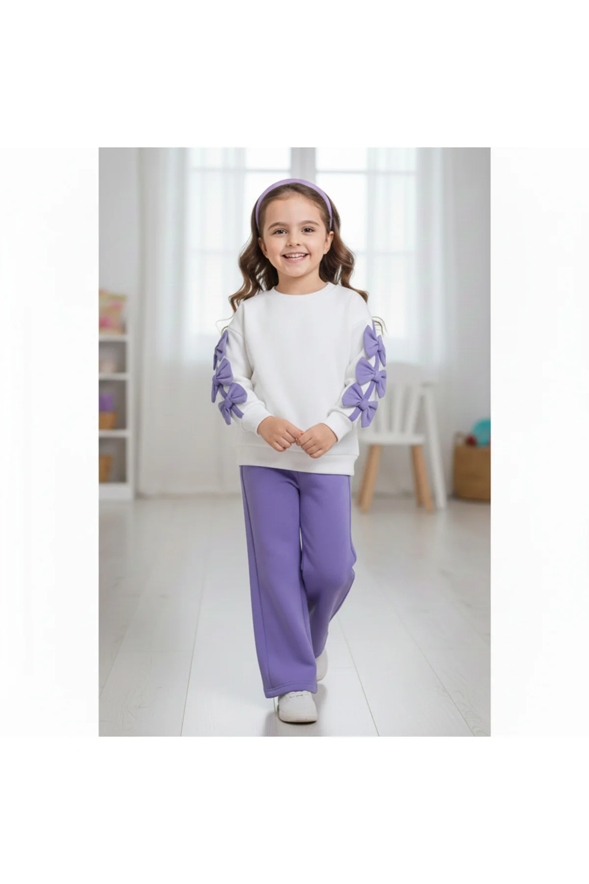 446243 FİYONKLU TAŞ BASKILI KIZ TAKIM 2Y,3Y,4Y,5Y Kız