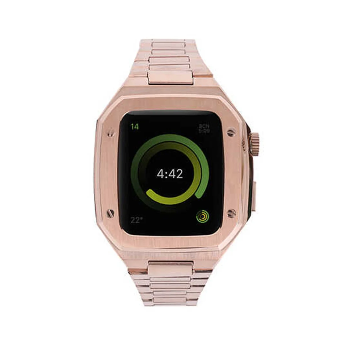 44mm Metal Petek Kasalı Kordon Rose Gold - Şık ve Dayanıklı Kol Saati Takı Seti
