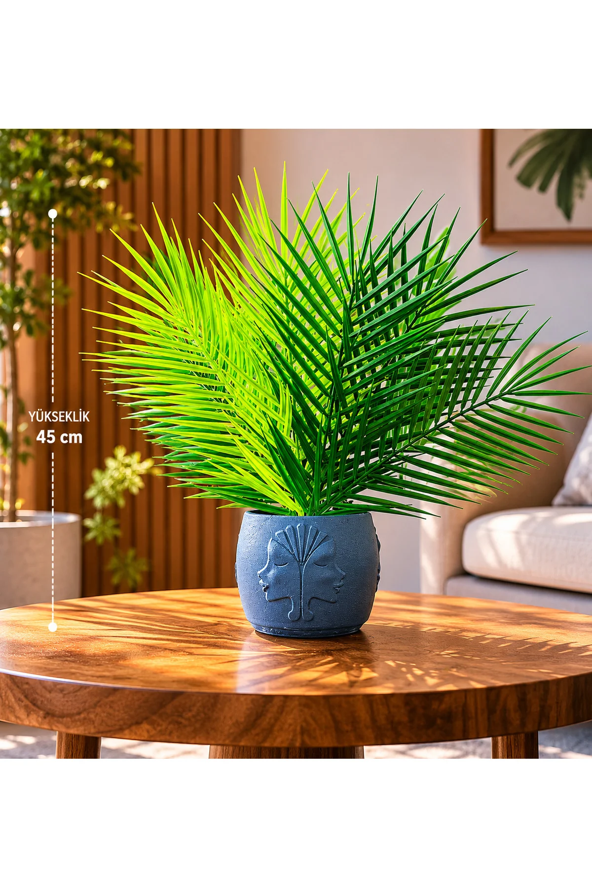 45 CM Yapay Areka Palmiyesi Dekoratif Saksılı Salon Ofis Masa Üst