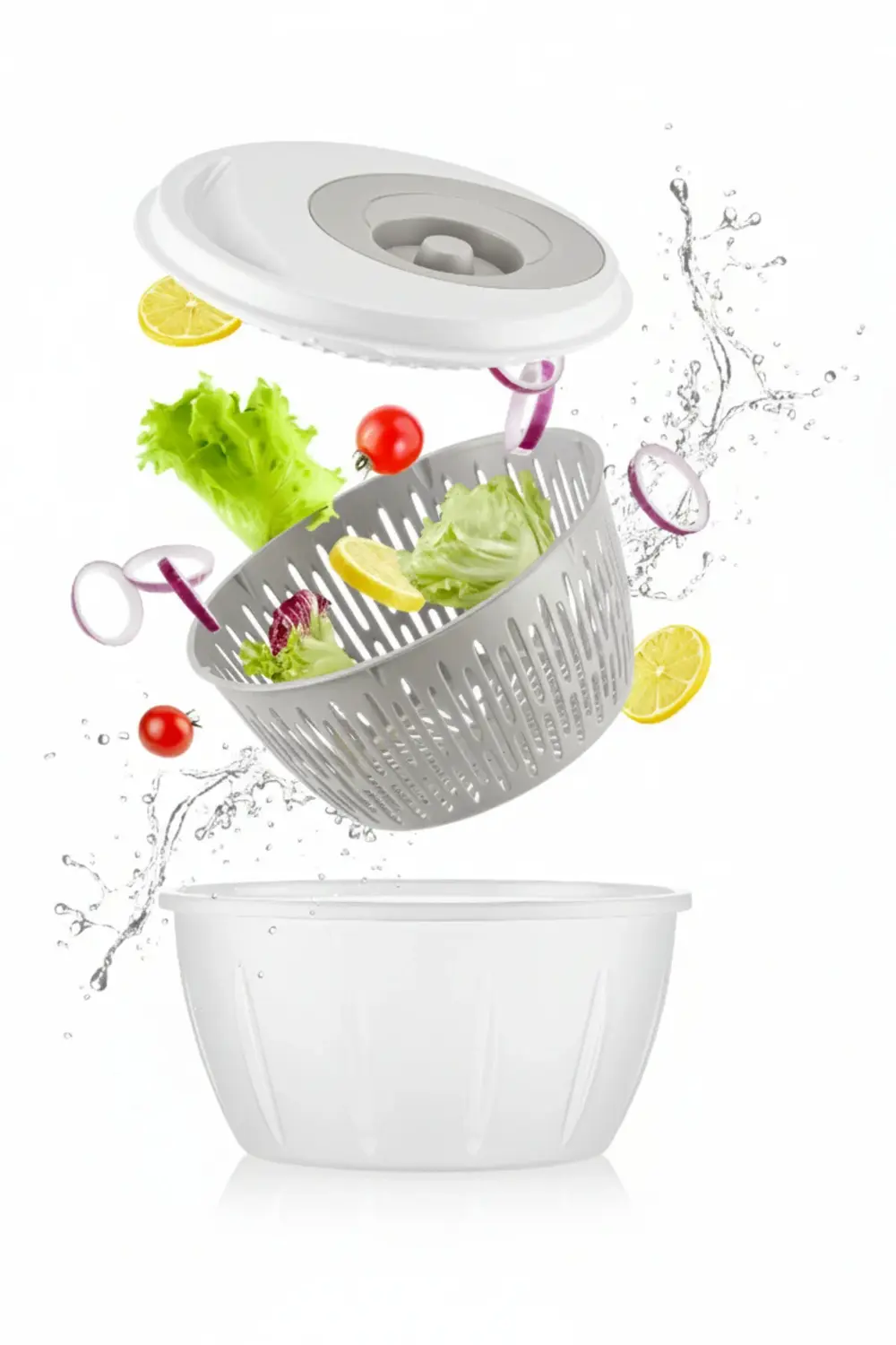 4.5 LT Geniş Hazneli Pratik Döner Mekanizmalı Salata Kurutucu Açı