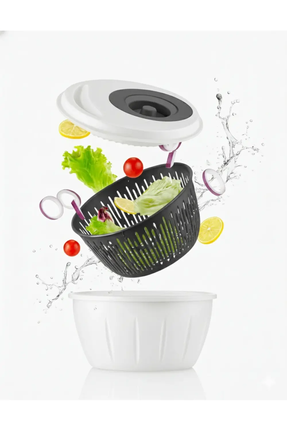 4.5 LT Geniş Hazneli Pratik Döner Mekanizmalı Salata Kurutucu Ant