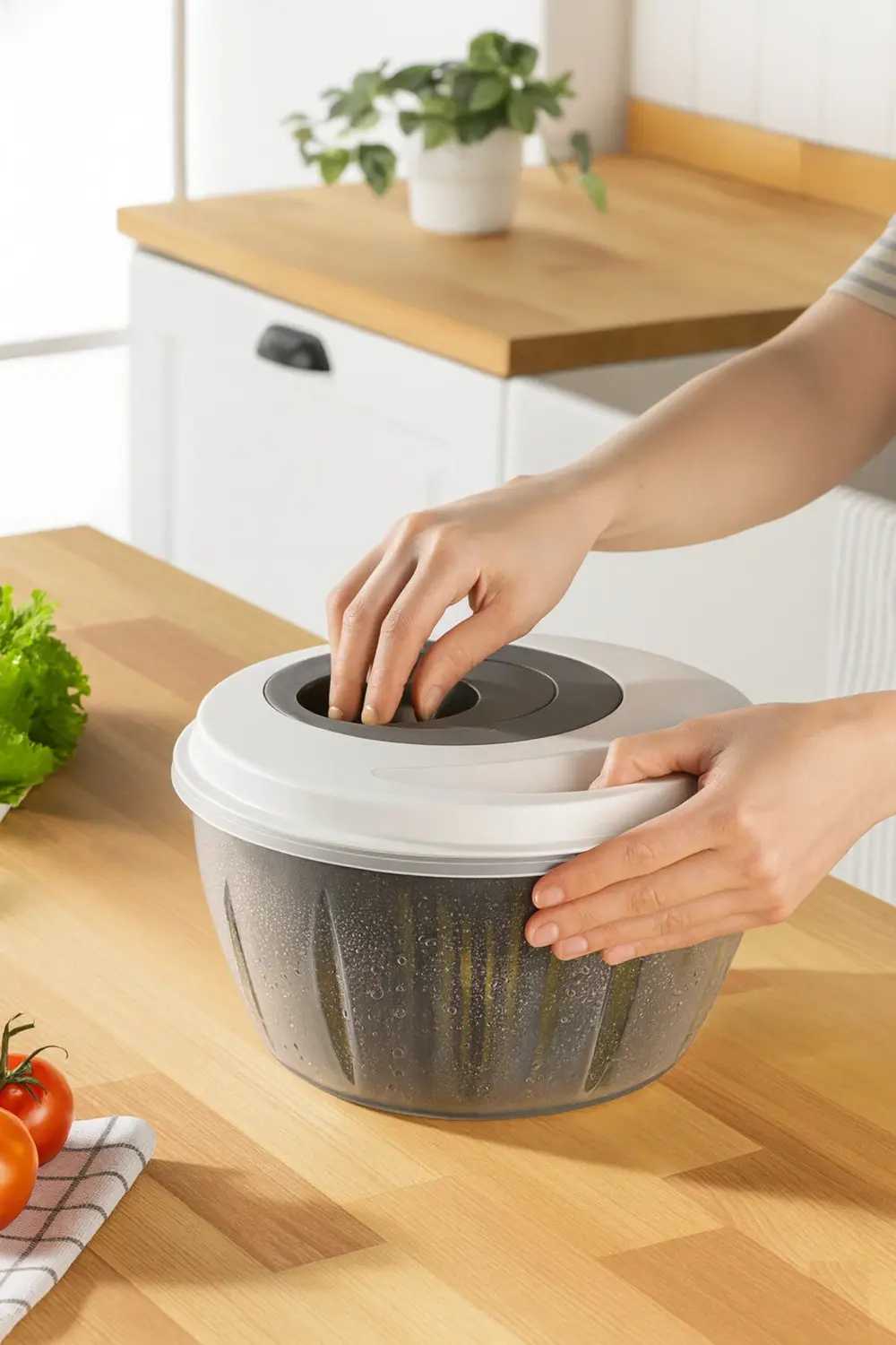 4.5 LT Geniş Hazneli Pratik Döner Mekanizmalı Salata Kurutucu Ant