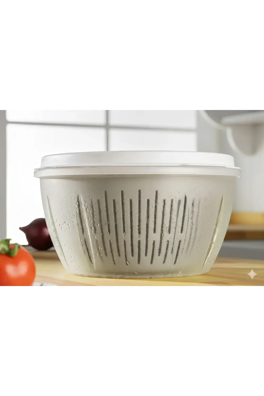 4.5 LT Geniş Hazneli Pratik Döner Mekanizmalı Salata Kurutucu Açı