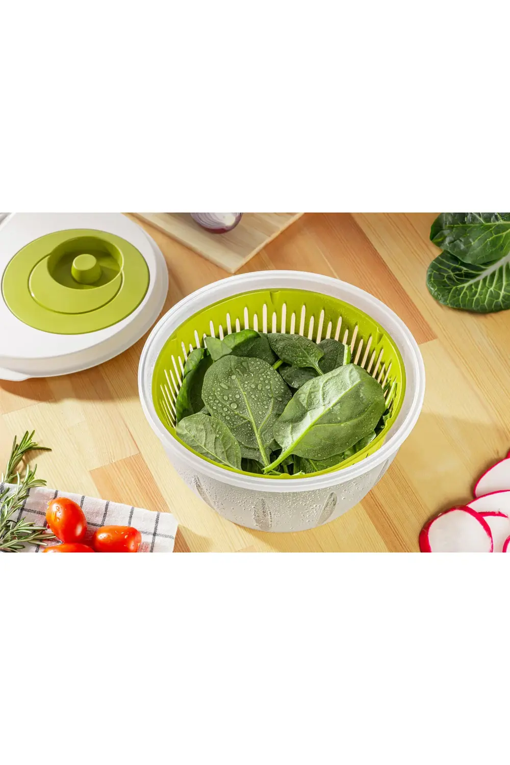 4.5 LT Geniş Hazneli Pratik Döner Mekanizmalı Salata Kurutucu Yeş