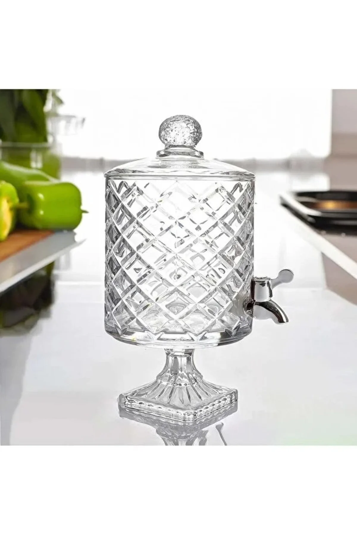 4,5 Lt Kristal Cam Musluklu Şerbetlik Sebil 1