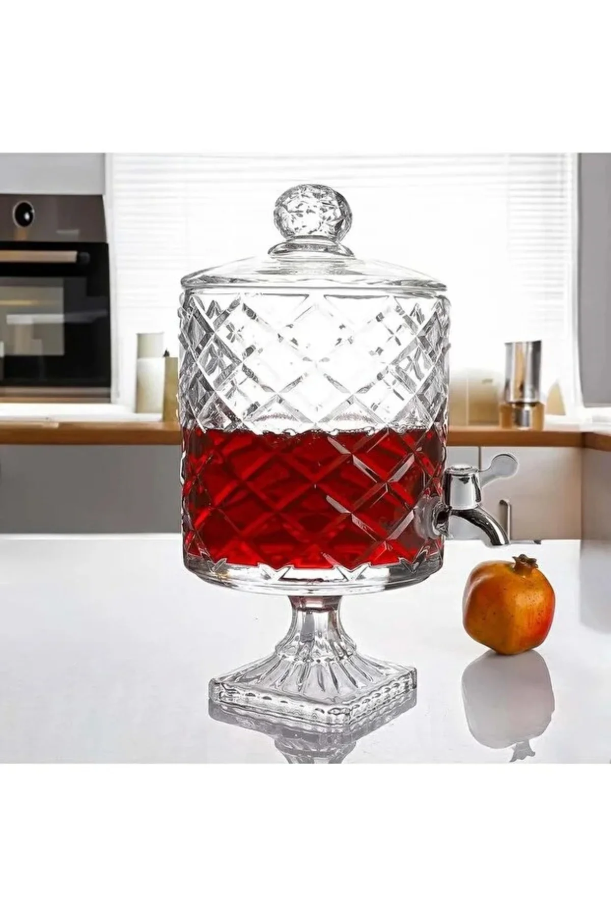 4,5 Lt Kristal Cam Musluklu Şerbetlik Sebil 1