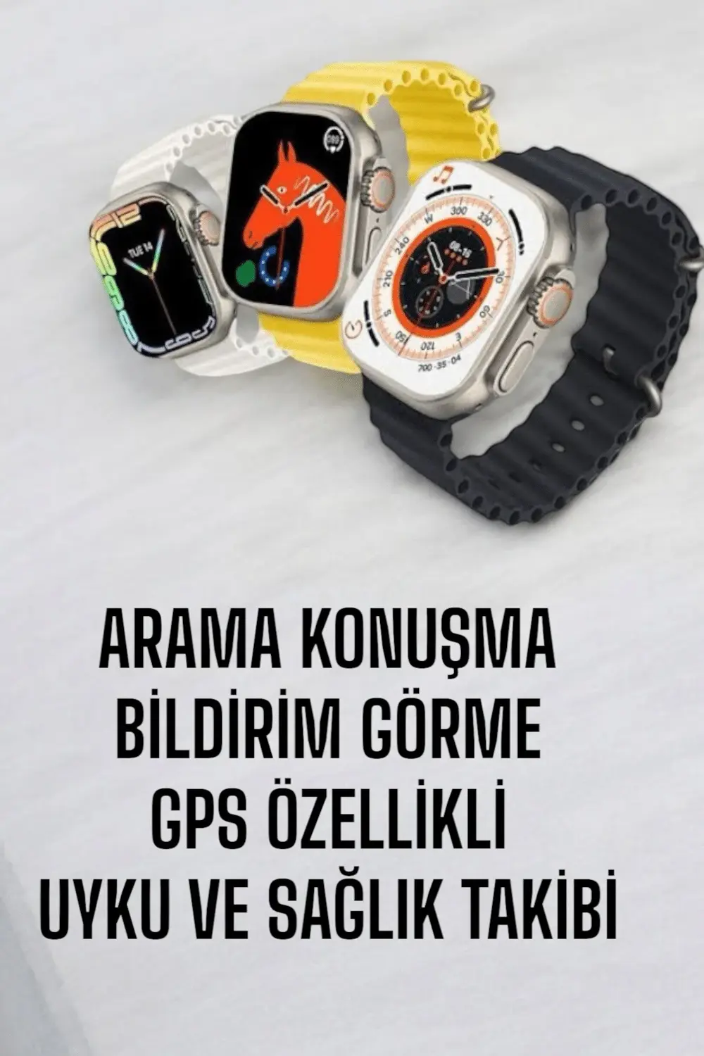 45 MM Gri Kasa Ultra Akıllı Saat Sesli Görüşme, Sağlık Takibi, Su
