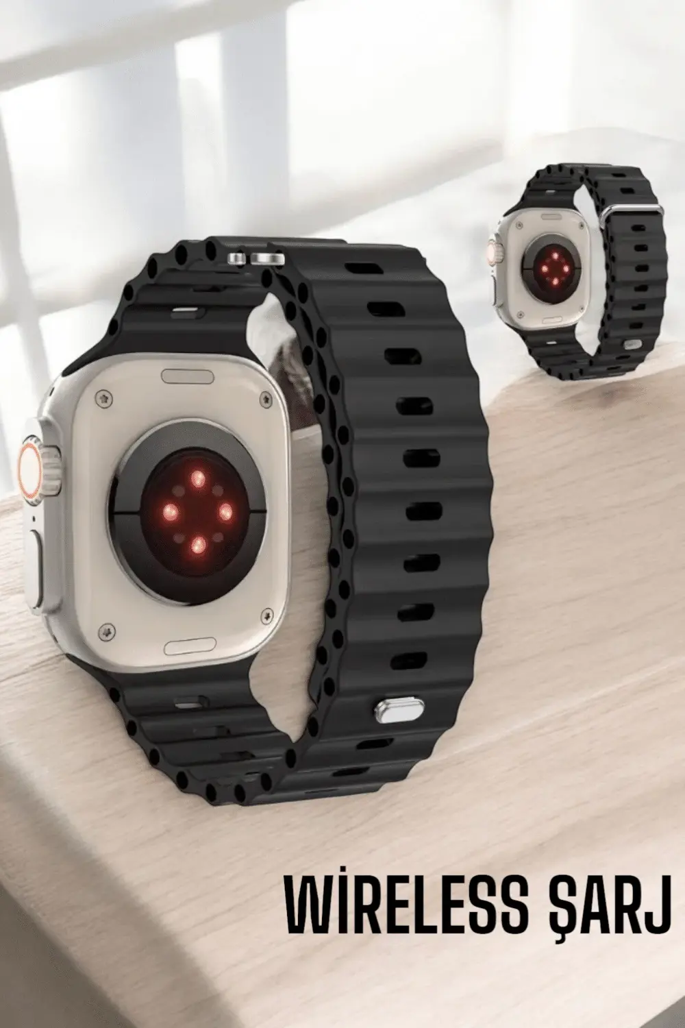 45 MM Gri Kasa Ultra Akıllı Saat Sesli Görüşme, Sağlık Takibi, Su