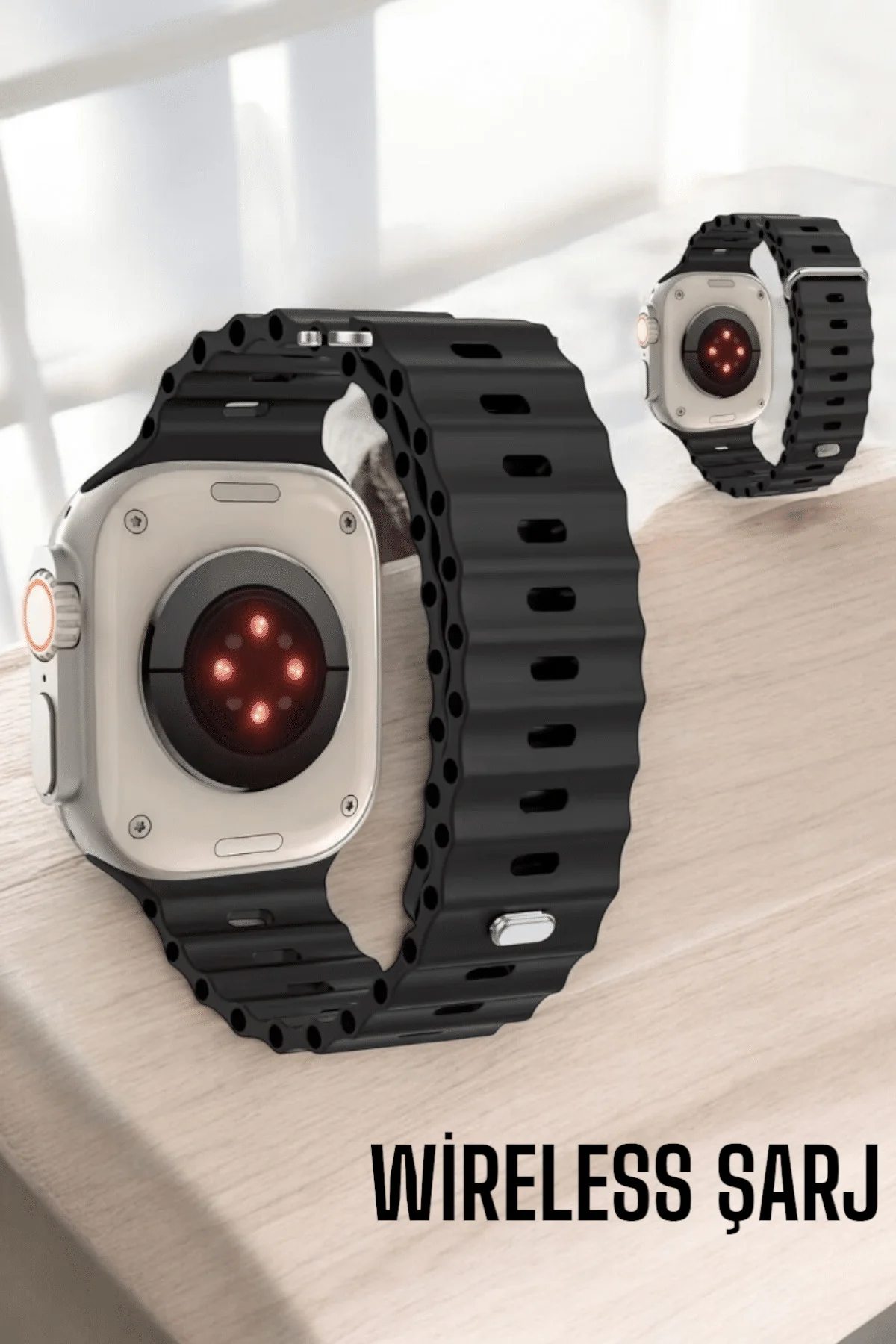 45 MM Gri Kasa Ultra Akıllı Saat Sesli Görüşme, Sağlık Takibi, Su