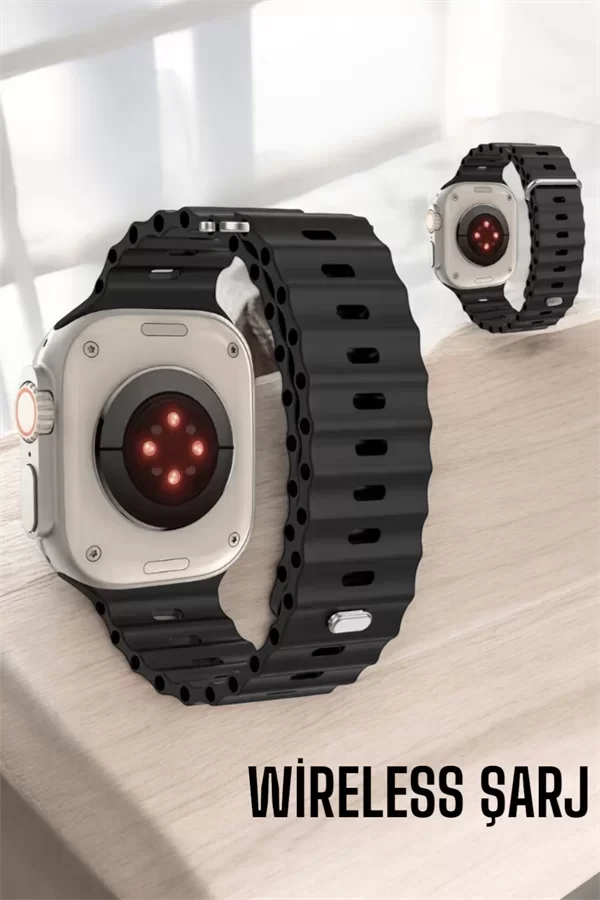 45 MM Gri Kasa Ultra Akıllı Saat Sesli Görüşme, Sağlık Takibi, Su