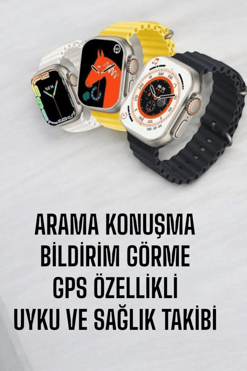 45 MM Gri Kasa Ultra Akıllı Saat - Sesli Görüşme, Sağlık Takibi ve Suya Dayanıklı