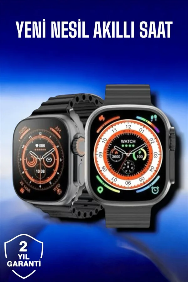 45 MM Gri Ultra Akıllı Saat - Sesli Görüşme, Sağlık Takibi, Suya Dayanıklı