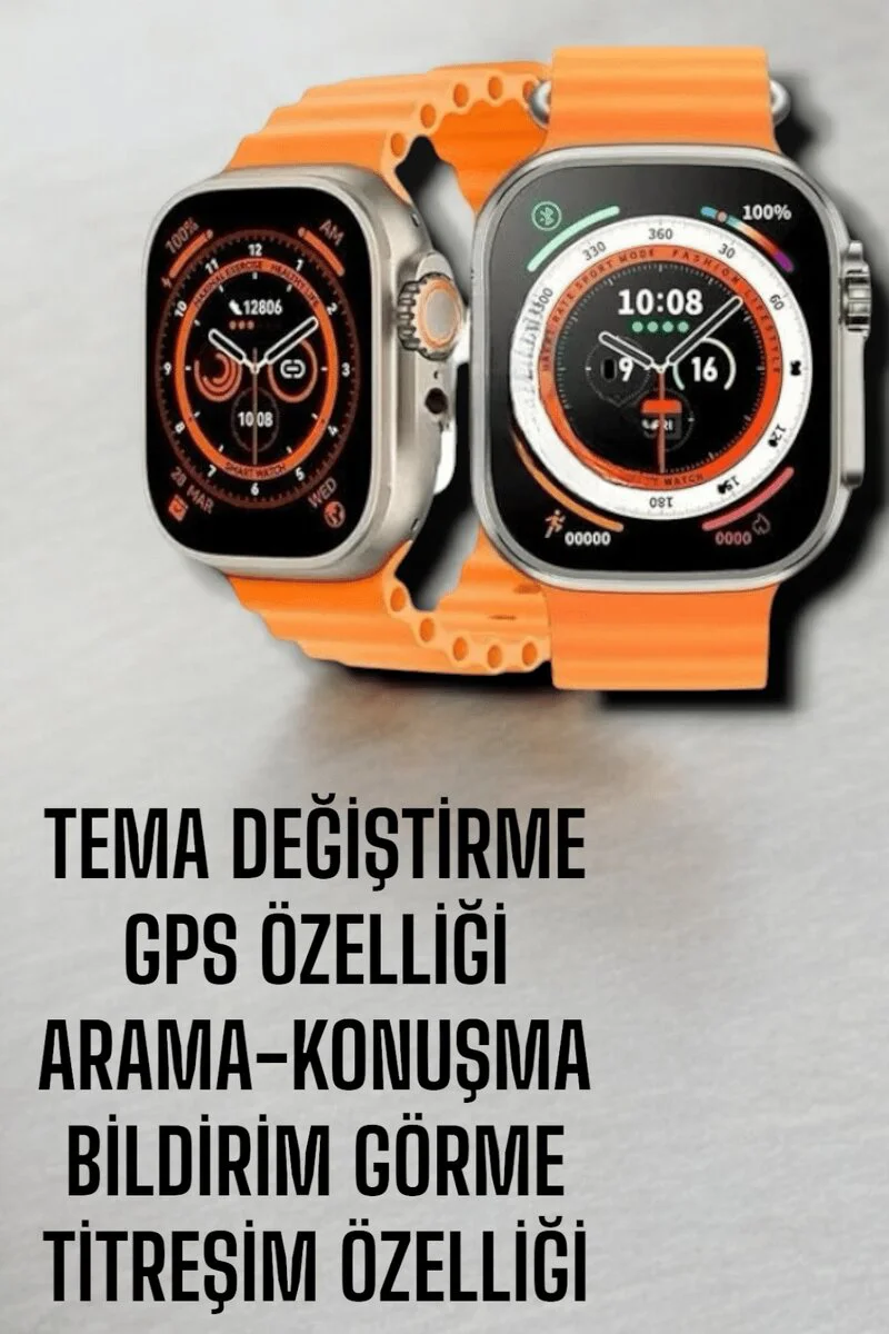 45 MM Suya ve Toza Dayanıklı Akıllı Saat - Su Geçirmez, Bildirim ve Cevapsız Çağrı Görüntüleme