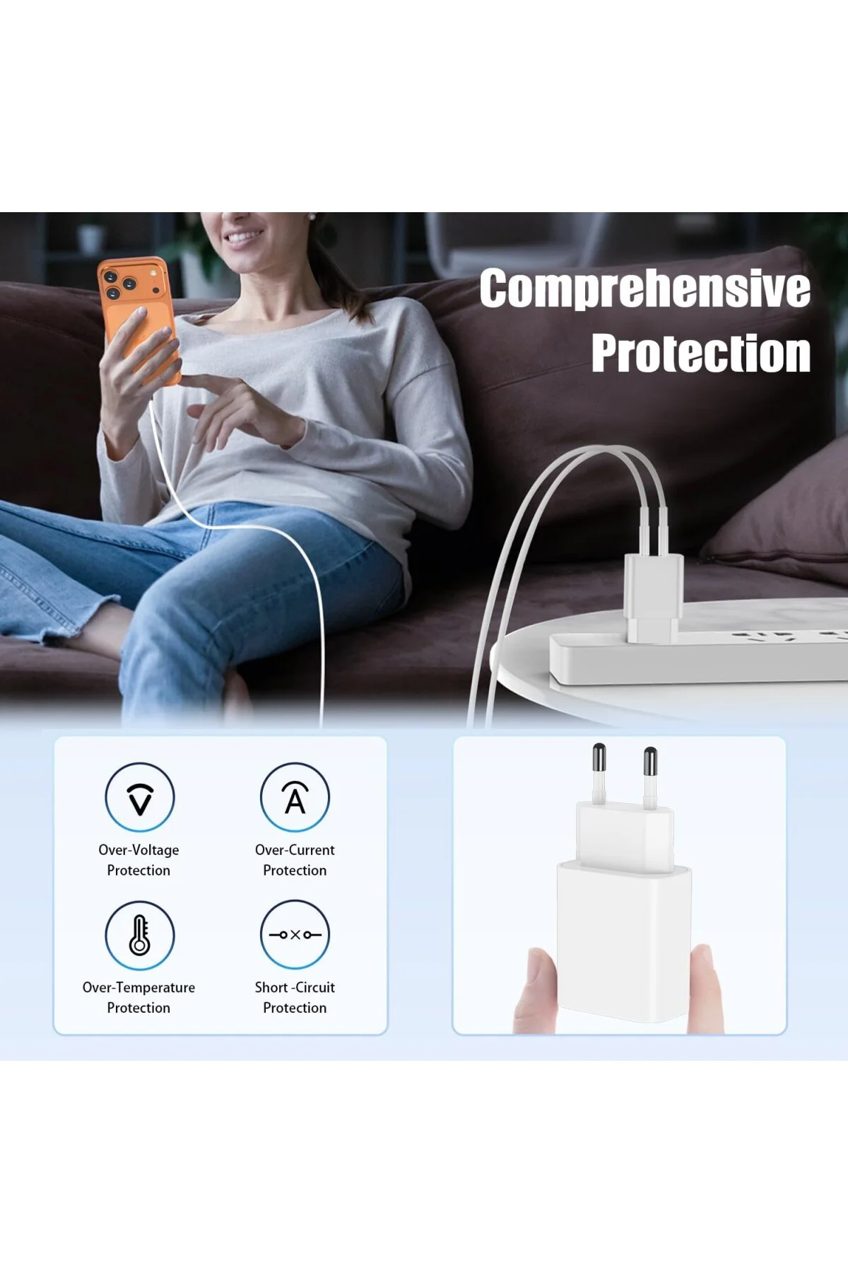 45 W USB C Şarj Cihazı Şarj Kablos tüm markalarla uyumlu u ,2 Port USB C Hızlı Şarj Kablosu