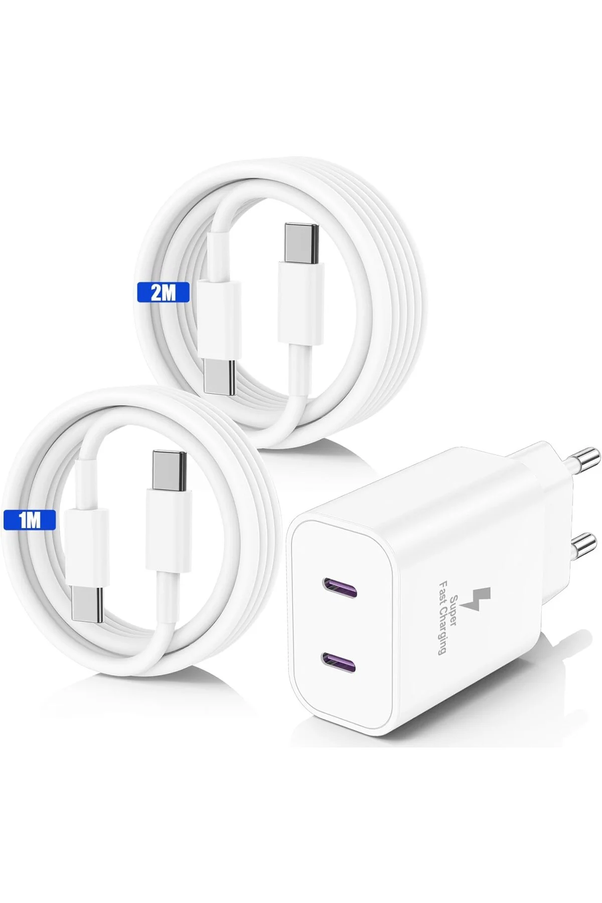 45 W USB C Şarj Cihazı Şarj Kablos tüm markalarla uyumlu u ,2 Port USB C Hızlı Şarj Kablosu