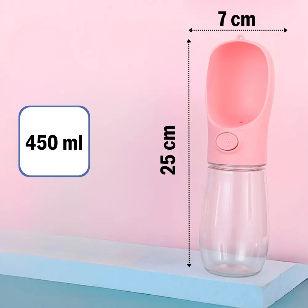 450 ml Taşınabilir Butonlu Evcil Hayvan Suluğu (4741)