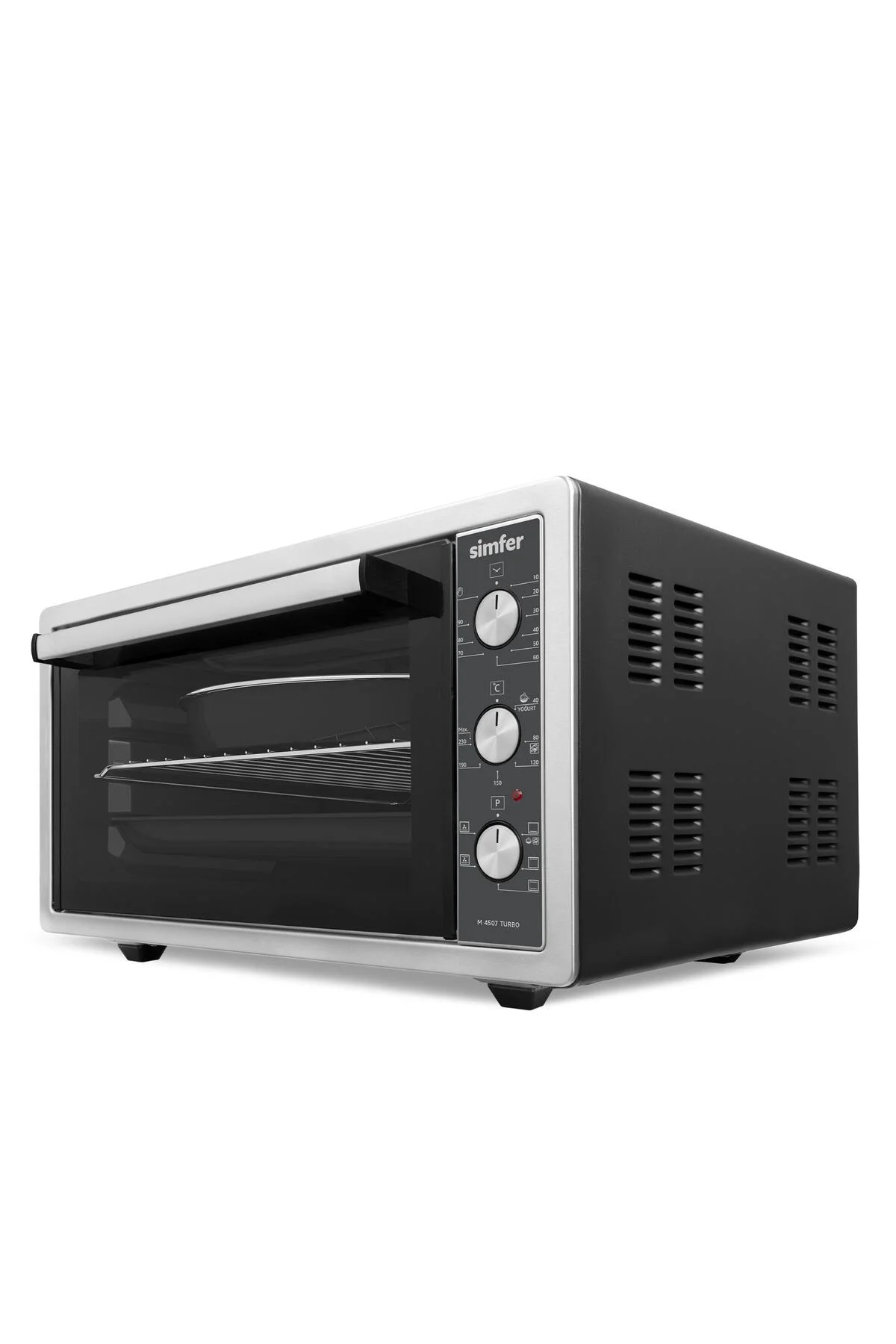 4507 İnox Gri 45 LT Turbo Fan Mini/Midi Fırın - 6 Fonksiyon, Pop-Up Düğme, Yoğurt Yapma & Buz Çözme