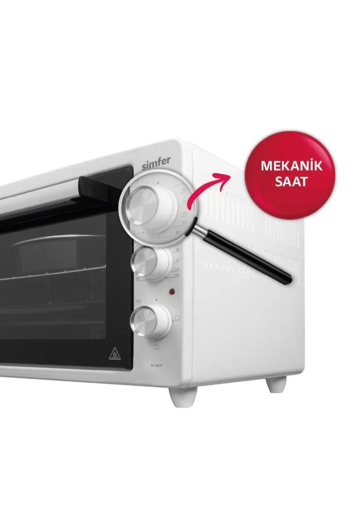 4507 İnox Gri 45 LT Turbo Fan Mini/Midi Fırın - 6 Fonksiyon, Pop-Up Düğme, Yoğurt Yapma & Buz Çözme
