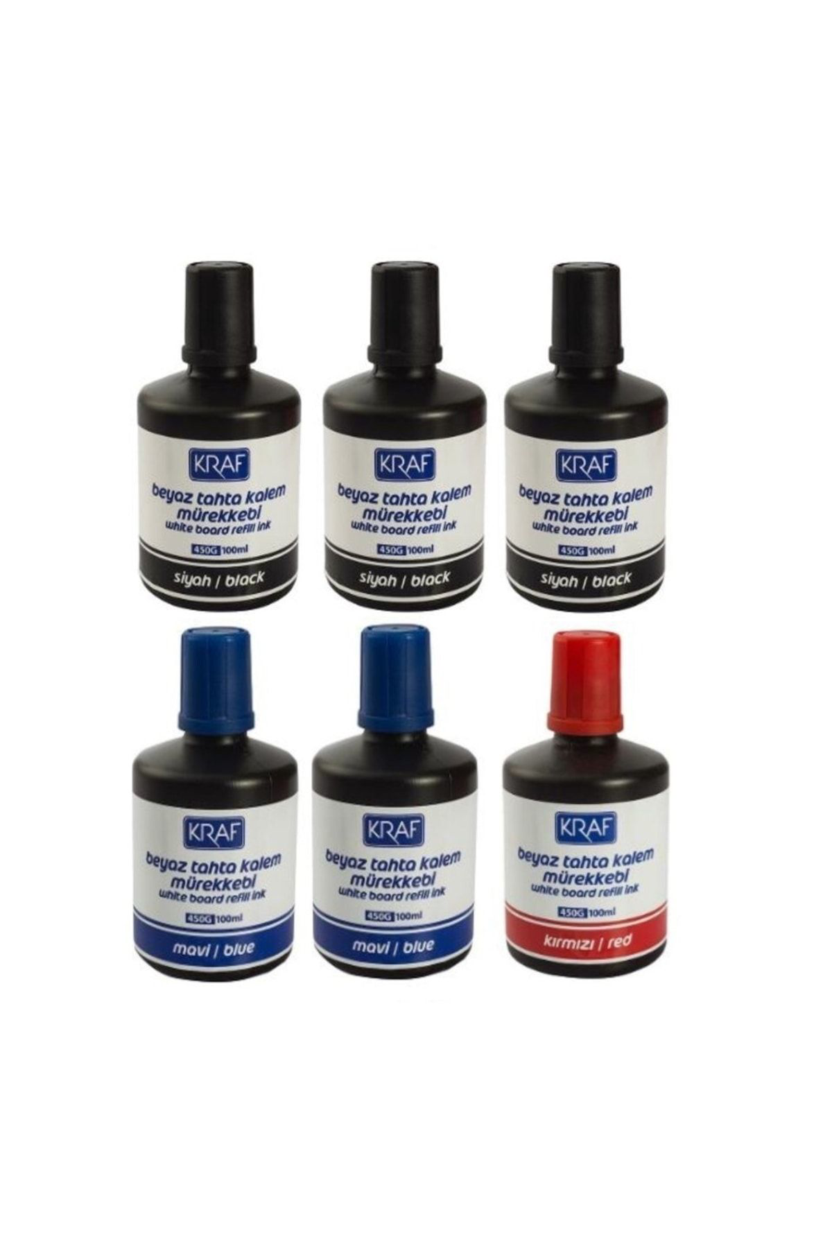 Kraf 450G Beyaz Yazı Tahtası Mürekkebi Seti 100Ml X 6 Adet
