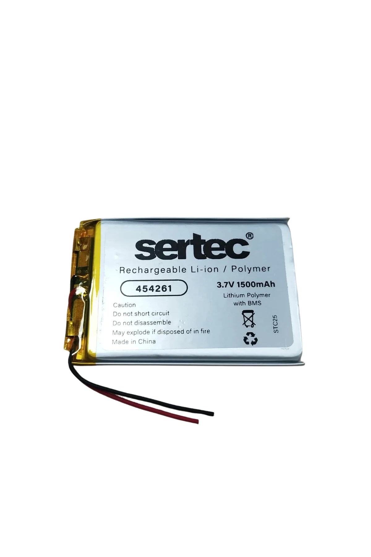 454261 3.7V 1500 MAh Li-Polymer Pil (Devreli/1.5A)