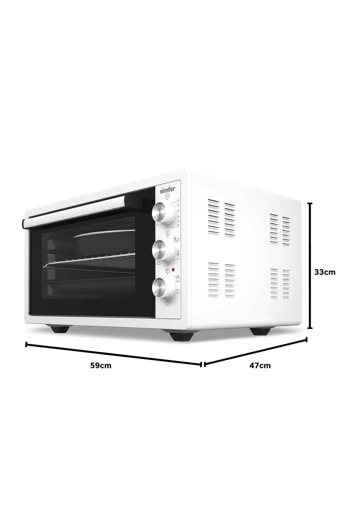 4552 Beyaz 45 LT Turbo Fan Mini / Midi Fırın - 6 Fonksiyon,Yoğurt Yapma, Buz Çözme & İç Aydınlatma