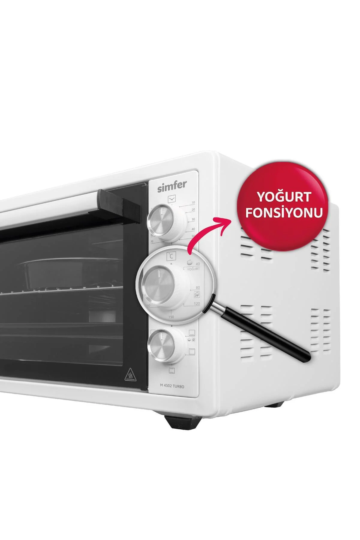 4552 Beyaz 45 LT Turbo Fan Mini / Midi Fırın - 6 Fonksiyon,Yoğurt Yapma, Buz Çözme & İç Aydınlatma