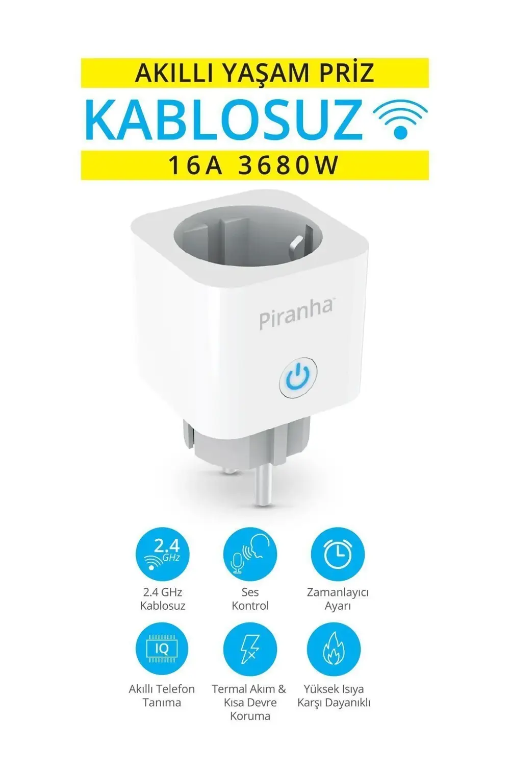 45525 Tuya Destekli Akım Korumalı 2.4GHz Kablosuz Akıllı Wi-Fi Pr