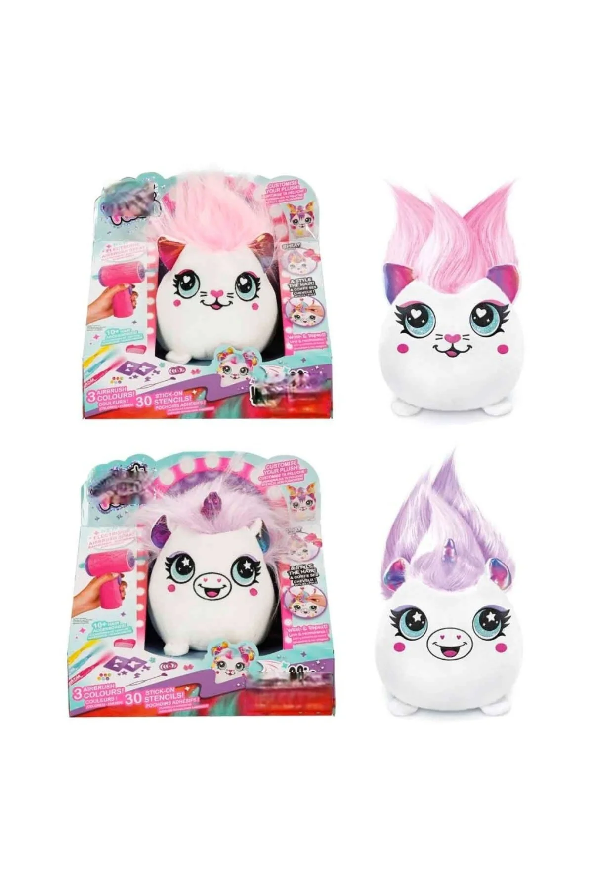 45541 SUN-CNL-HOBİ SET AIRBRUSH PLUSH HAIR IFFIC SQUISHY BO 2A