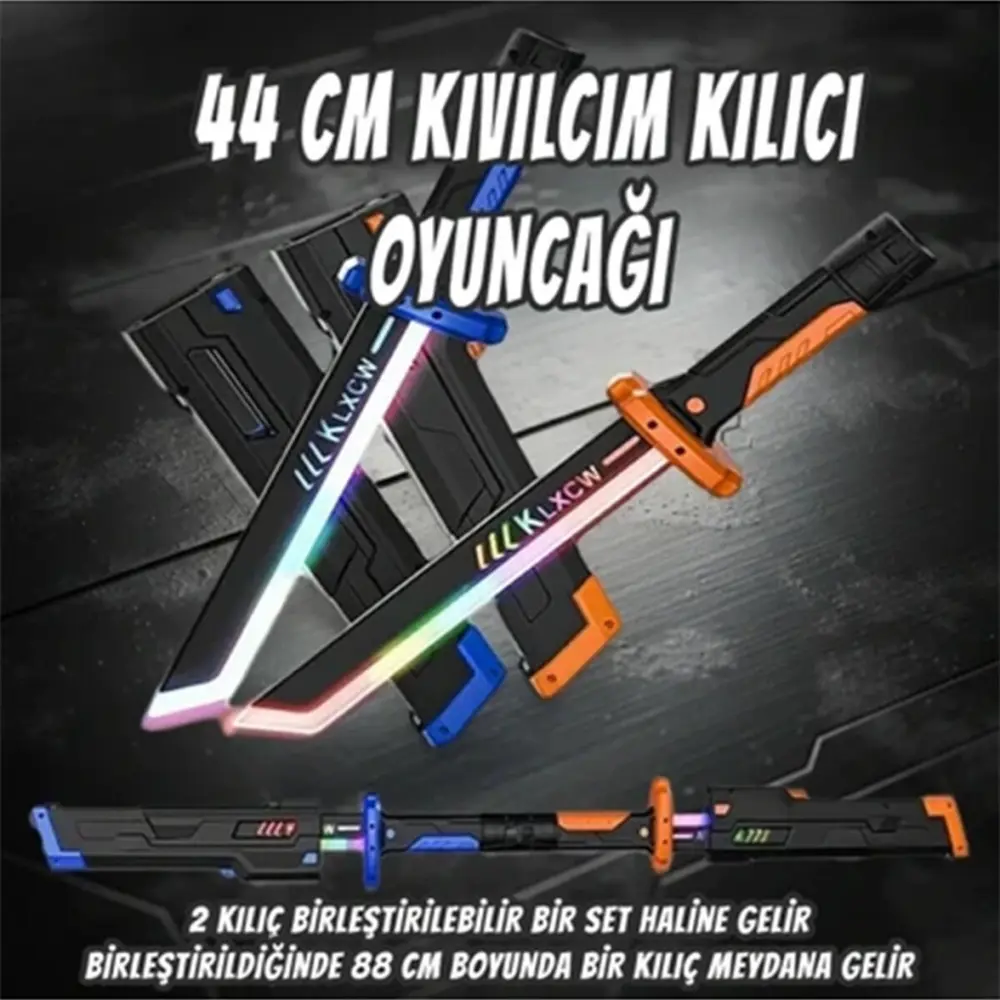 456-38M 44 CM KIVILCIM ÇIKARAN FARKLI RENKLERDE LED IŞIN KILICI 2