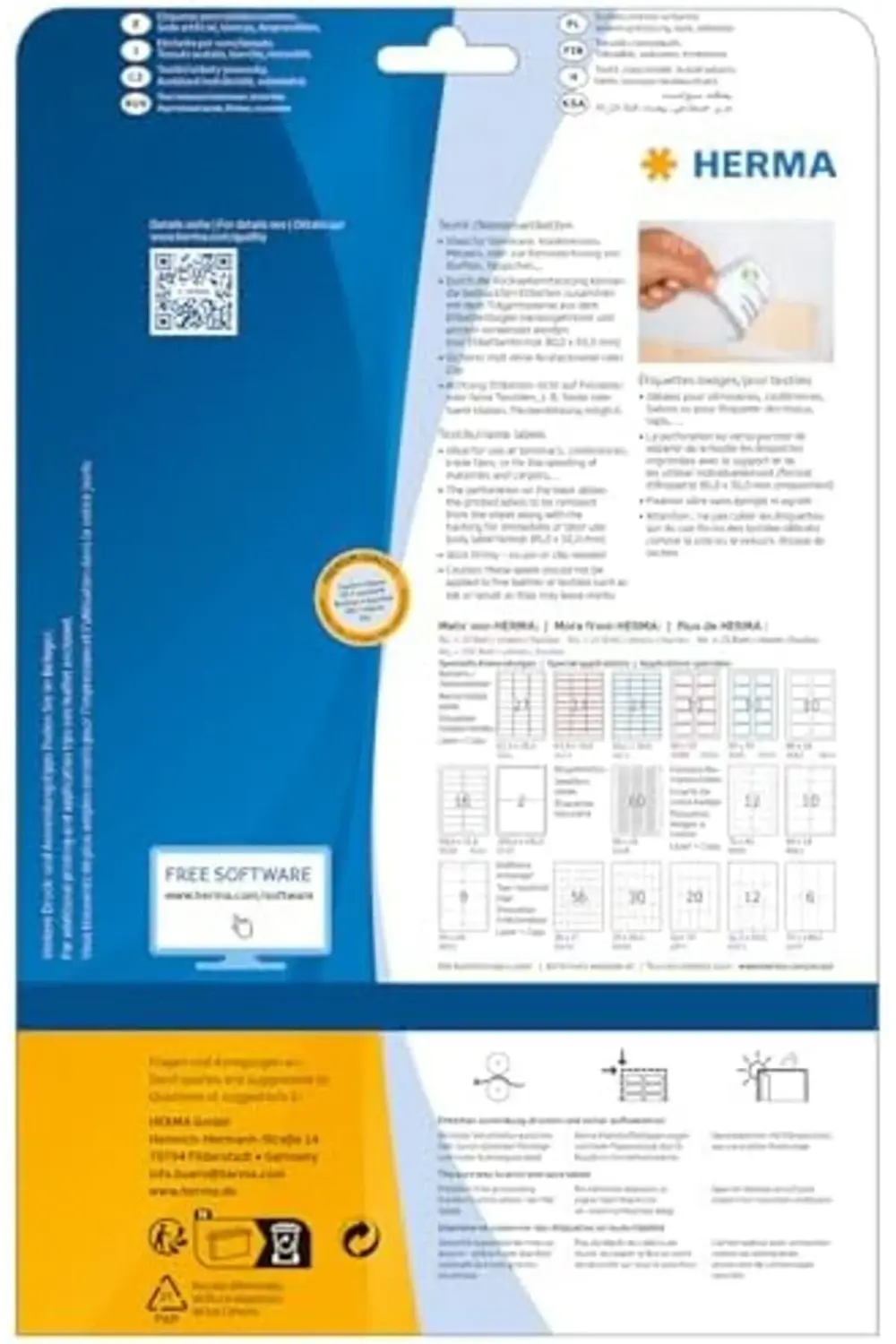 4587 İsim Etiketi, 10 Yaprak, 80 x 50 mm, A4 Başına 10, 100 Adet,