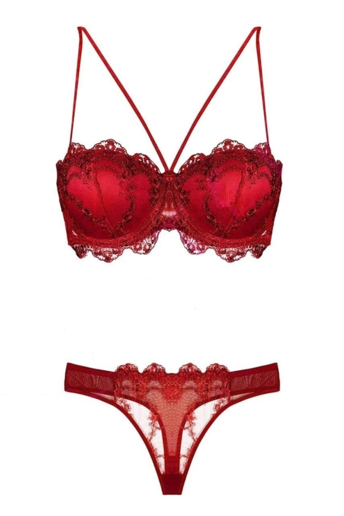 4591 Destekli Dantelli Sütyen Takım