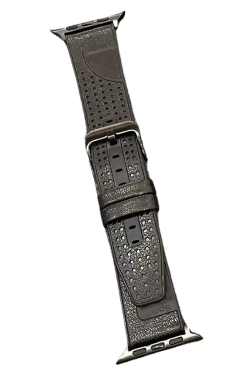 45mm Buff Deri Saat Kordonu Siyah | Zamansız Şıklık & Konfor